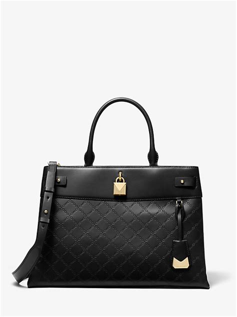 michael kors gramercy chain embossed leather satchel|Gramercy Large Chain.